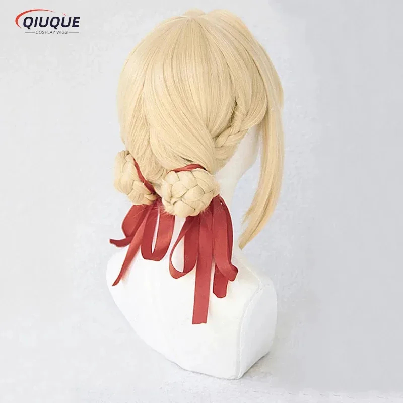 Violet Evergarden Dress - e,4;v'6\k/Violet Evergarden Pferdeschwanz-Zopfknoten, blondes Haar 0Y9N07KY,