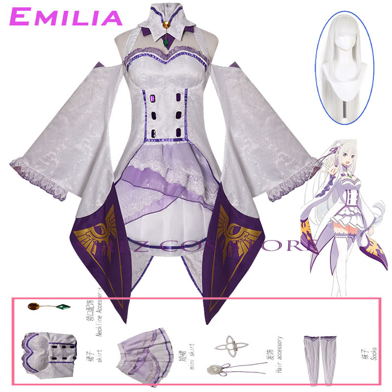 Anime Cosplay Waifu - Emilia Cosplay Anime Re Zero Kara