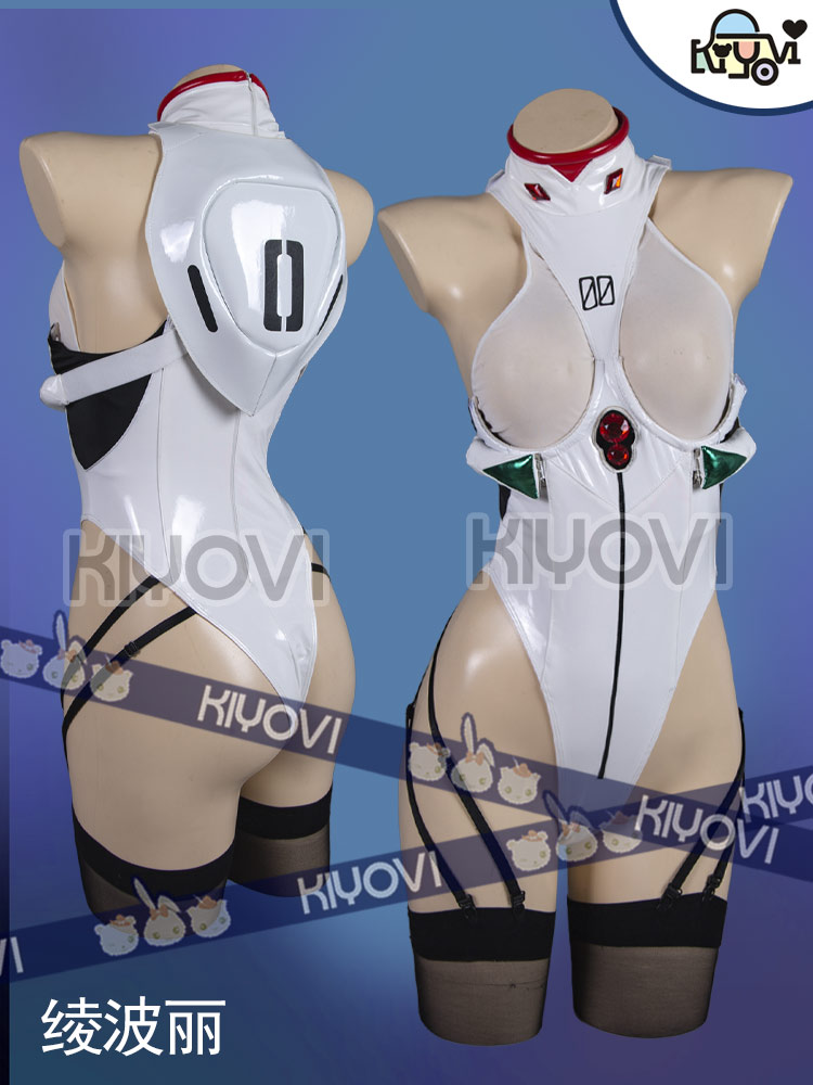 Anime Cosplay Bikini - Ayanami Rei Damen PU-Jumpsuit Bikini Sexy