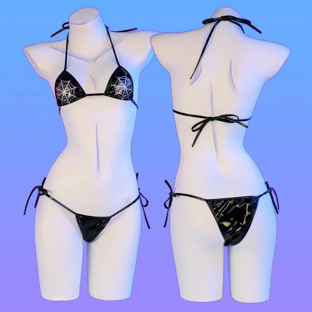 Damen Spinnennetz-Print 2-teil – Anime Cosplay Bikini Bewertung und Preis
